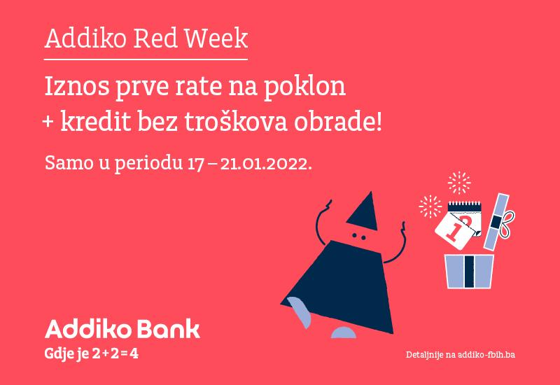 Addiko Red Week: Iznos prve rate kredita na poklon od Banke